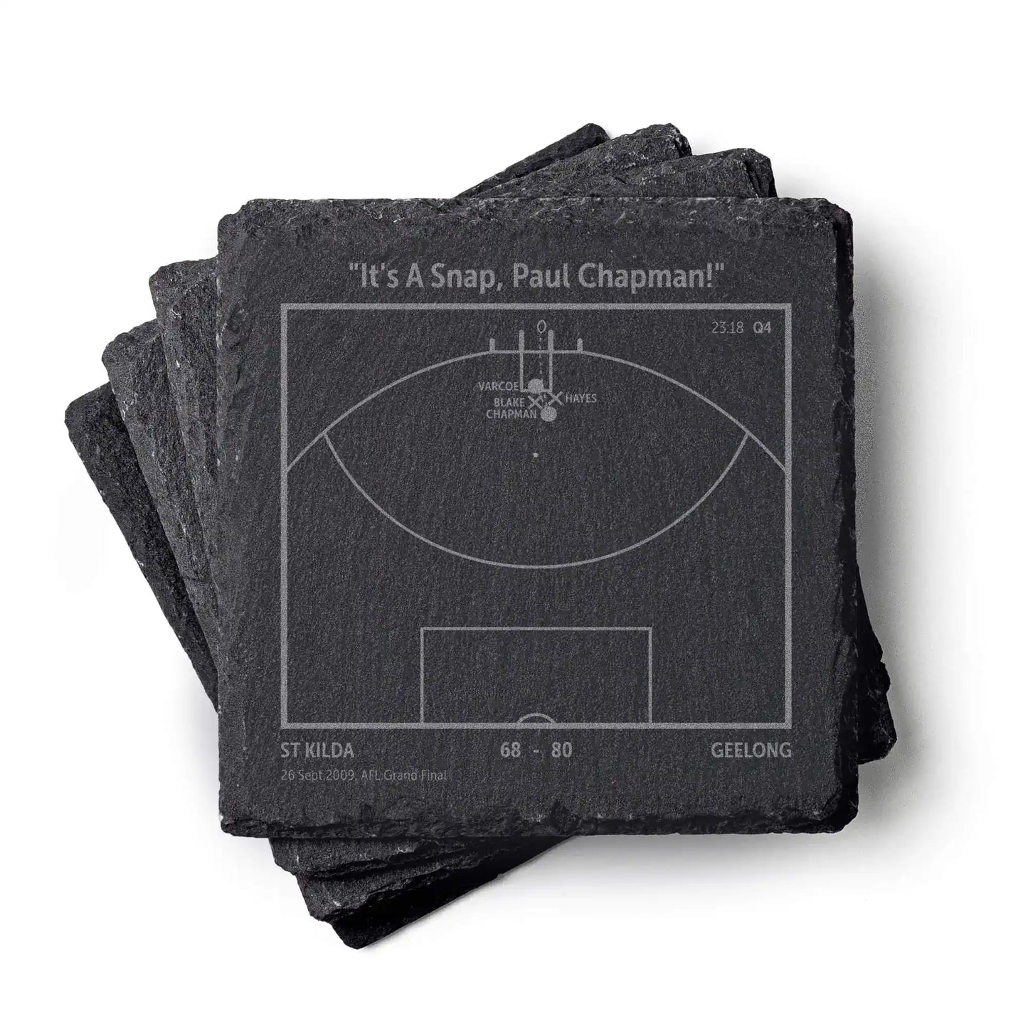 Geelong AFL play‑book slate coasters