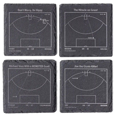 Brisbane Lions AFL play‑book slate coasters 