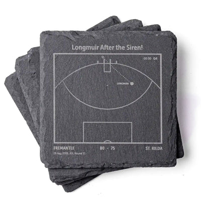 Fremantle AFL play‑book slate coasters 