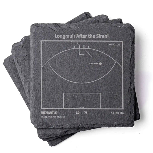 Fremantle AFL play‑book slate coasters 