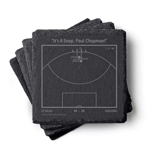 Geelong AFL play‑book slate coasters 