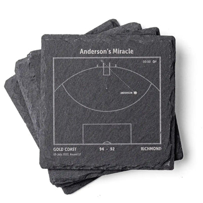 Gold Coast Suns AFL play‑book slate coasters 