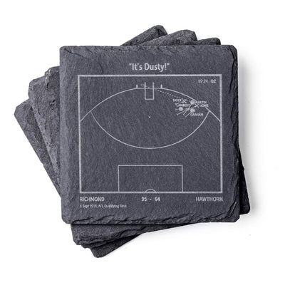 Richmond AFL play‑book slate coasters 