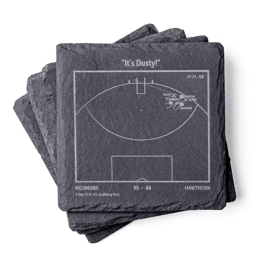 Richmond AFL play‑book slate coasters 