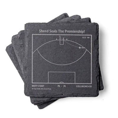 West Coast Eagles AFL play‑book slate coasters 