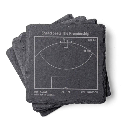 West Coast Eagles AFL play‑book slate coasters 