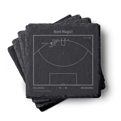 Western Bulldogs AFL play‑book slate coasters 